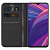 Leather Wallet Case & Card Holder Pouch for Oppo R17 Pro - Black